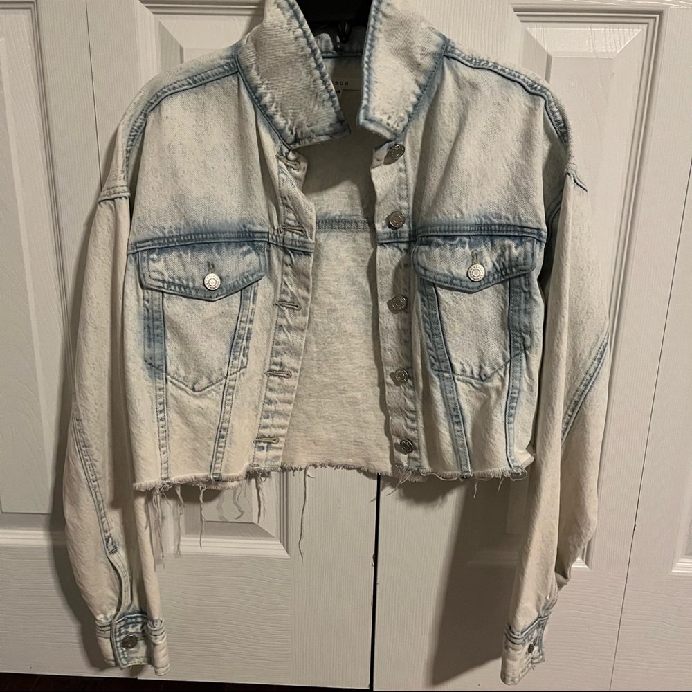 cropped jean jacket